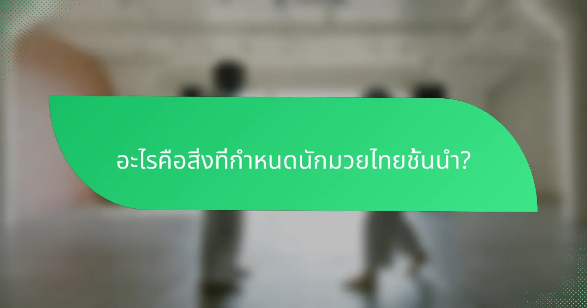 อะไรคือสิ่งที่กำหนดนักมวยไทยชั้นนำ?