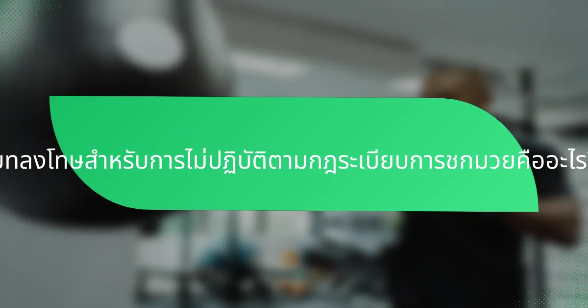 บทลงโทษสำหรับการไม่ปฏิบัติตามกฎระเบียบการชกมวยคืออะไร?