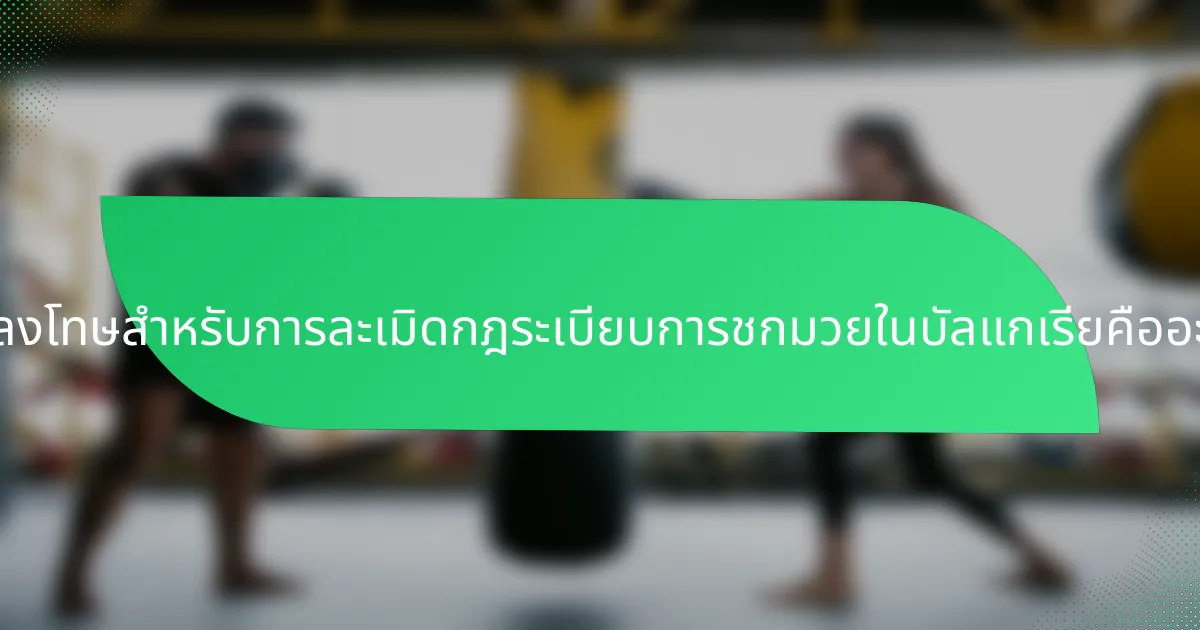 บทลงโทษสำหรับการละเมิดกฎระเบียบการชกมวยในบัลแกเรียคืออะไร?