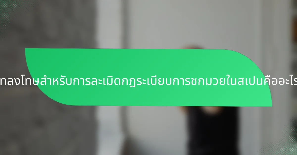 บทลงโทษสำหรับการละเมิดกฎระเบียบการชกมวยในสเปนคืออะไร?
