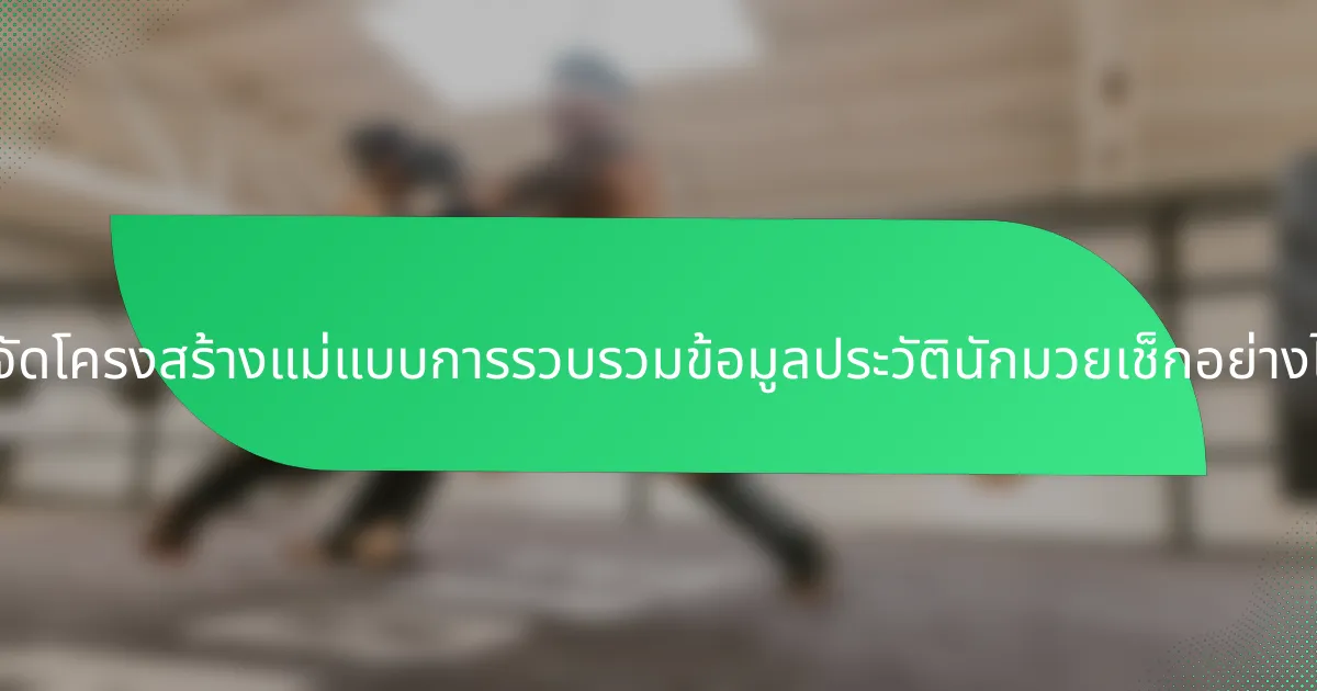จะจัดโครงสร้างแม่แบบการรวบรวมข้อมูลประวัตินักมวยเช็กอย่างไร?