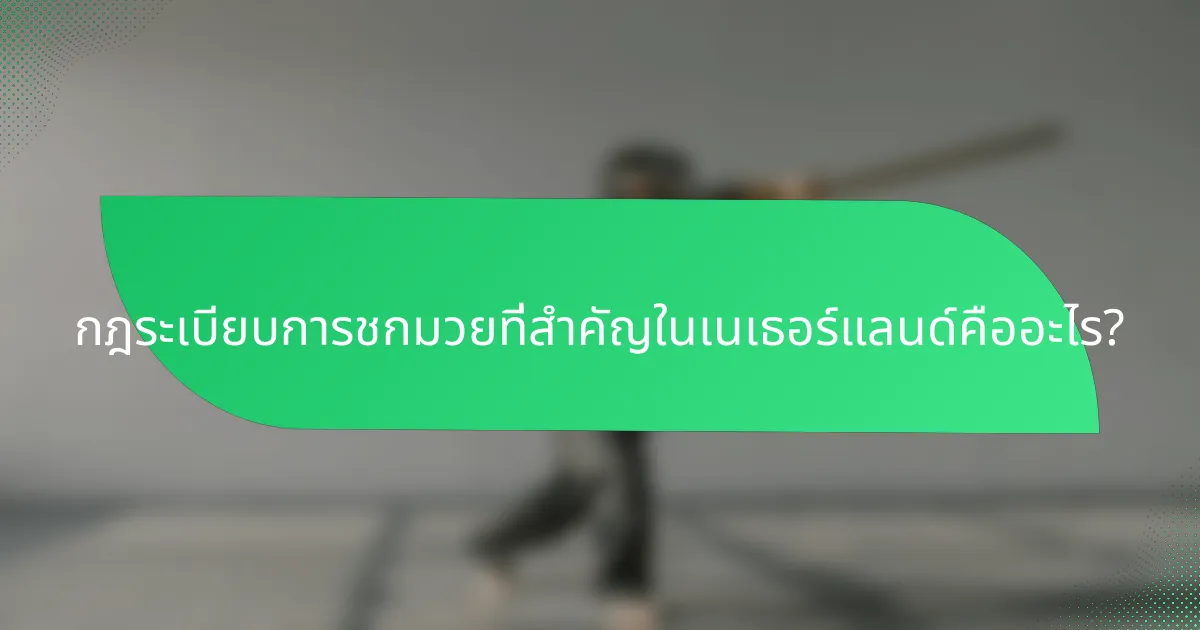 กฎระเบียบการชกมวยที่สำคัญในเนเธอร์แลนด์คืออะไร?