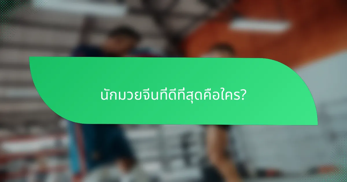 นักมวยจีนที่ดีที่สุดคือใคร?