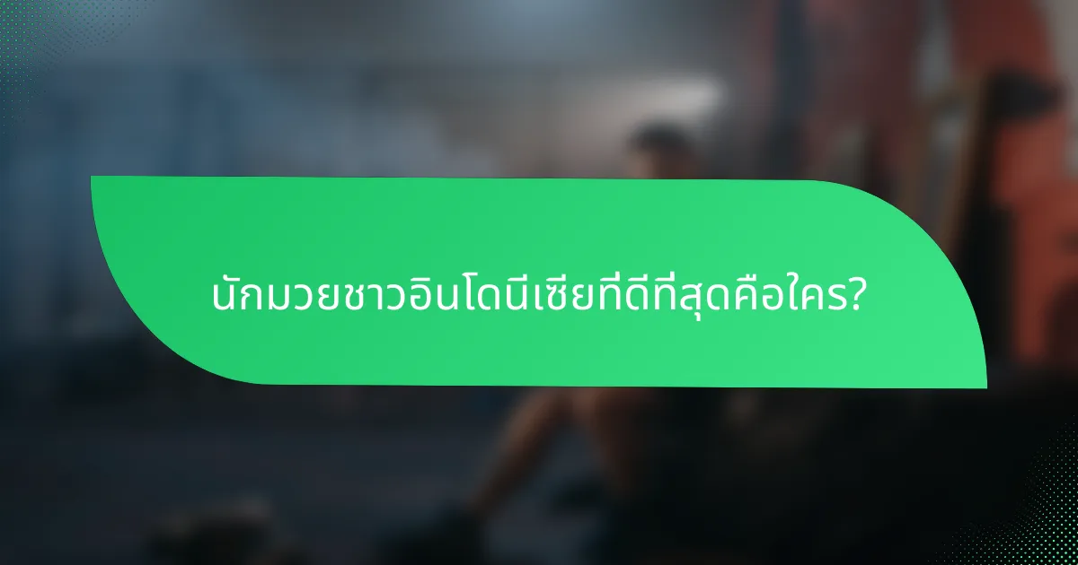 นักมวยชาวอินโดนีเซียที่ดีที่สุดคือใคร?