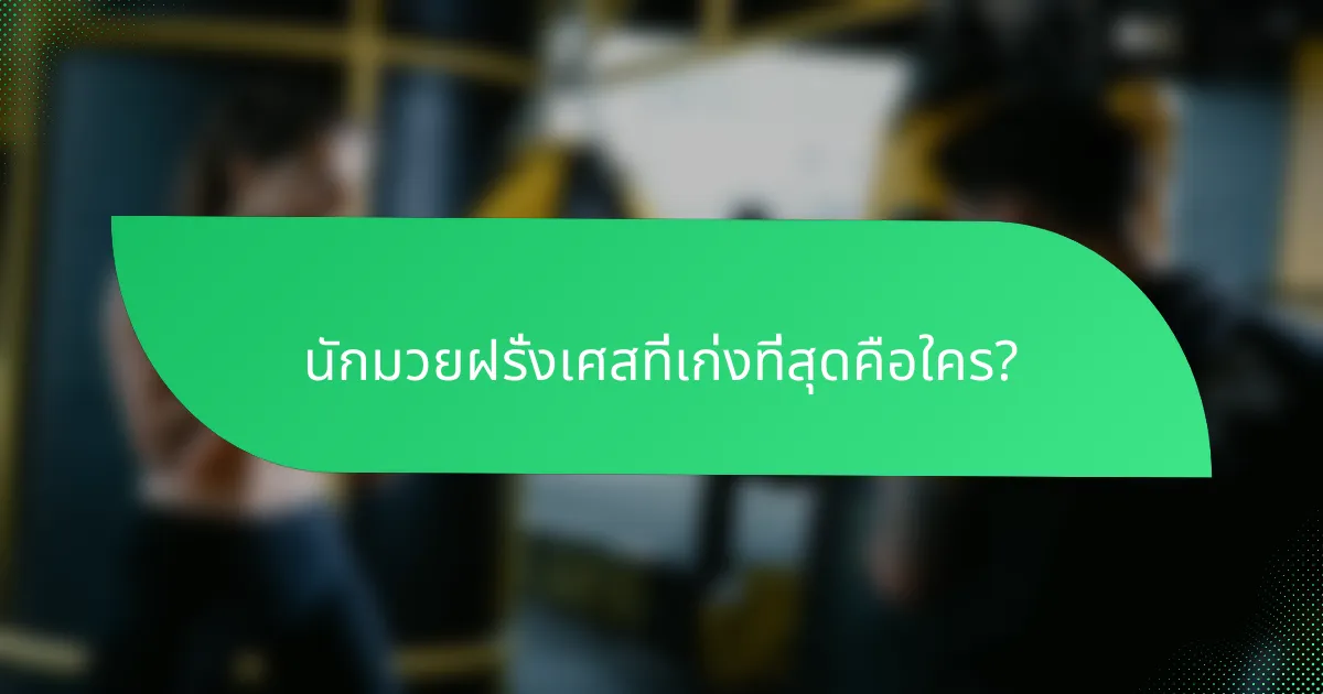 นักมวยฝรั่งเศสที่เก่งที่สุดคือใคร?
