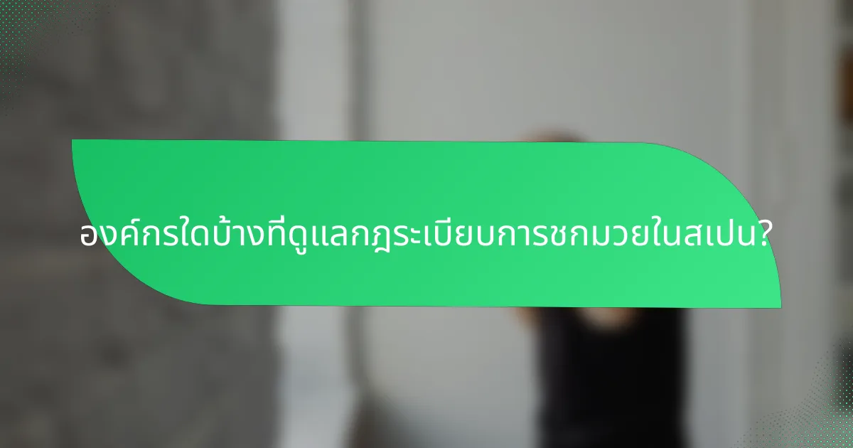 องค์กรใดบ้างที่ดูแลกฎระเบียบการชกมวยในสเปน?