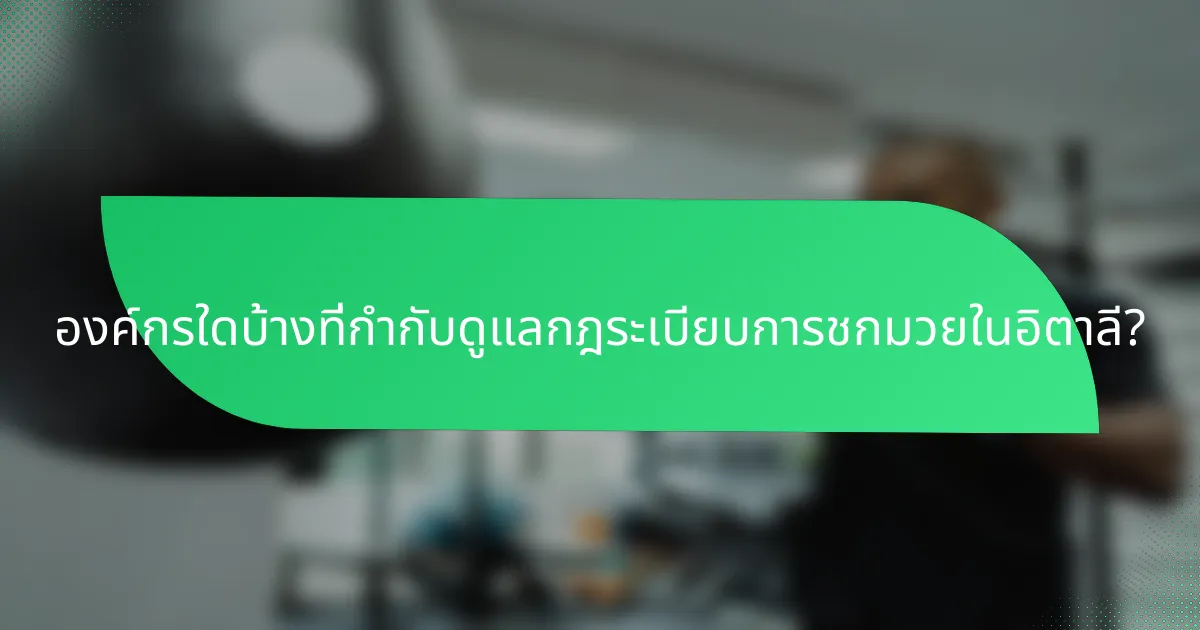 องค์กรใดบ้างที่กำกับดูแลกฎระเบียบการชกมวยในอิตาลี?